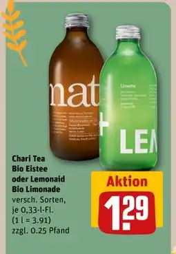 REWE DE Chari Tea Bio Eistee oder Lemonaid Bio Limonade, EUR 1.29 tilbud