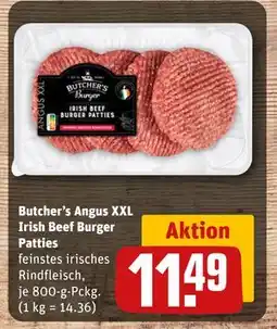 REWE DE Butcherʼs Angus XXL Irish Beef Burger Patties, EUR 11.49 tilbud