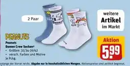 REWE DE Peanuts Damen Crew Socken³, EUR 5.99 tilbud