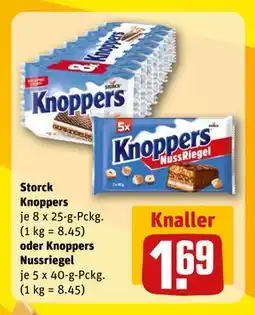 REWE DE Storck Knoppers oder Knoppers Nussriegel, EUR 1.69 tilbud