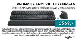 CBC Logitech MX Keys combo for Business Gen 2 mus/keyboard tilbud