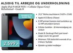 CBC Apple iPad 9 64GB WiFi + Cellular (Space Gray) Refurbished - Grade B tilbud