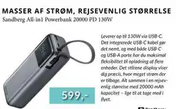 CBC Sandberg All-in1 Powerbank 20000 PD 130W tilbud