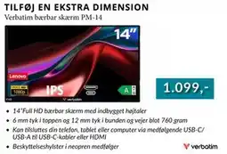 CBC Verbatim bærbar skærm PM-14 tilbud