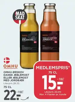 MENY OMHU dansk æblemost tilbud