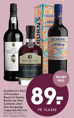 SPAR Cockburn's O Provador / Barão de Vilar / Den Kongelige Livgardes Portvin tilbud