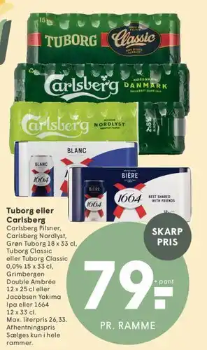 SPAR Tuborg eller Carlsberg (ramme) tilbud