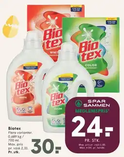 SPAR Biotex vaskemiddel tilbud