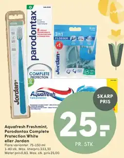 SPAR Aquafresh, Parodontax eller Jordan (tandpleje) tilbud