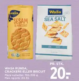 MENY Wasa runda / crackers tilbud
