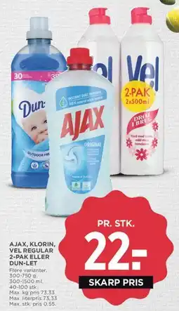 MENY Ajax, Klorin, Vel regular eller Dun-Let tilbud