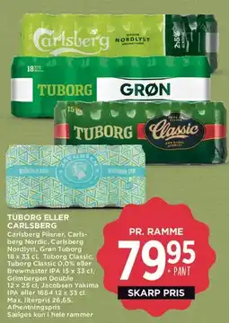 MENY Tuborg eller Carlsberg (øllramme) tilbud