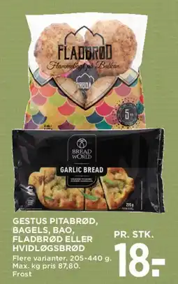 MENY Gestus pitabrød / bagels / bao / fladbrød / hvidløgsbrød tilbud