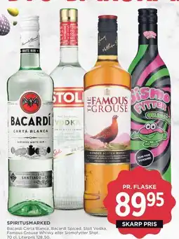 MENY Bacardi / Stoli Vodka / The Famous Grouse / Sismofryter Shot tilbud