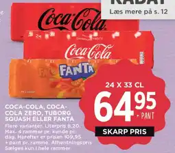 MENY Coca‑Cola / Fanta / Tuborg Squash 24 x 33 cl tilbud
