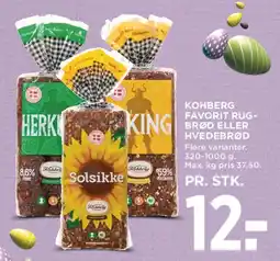 MENY Kohberg favorit rugbrød / hvedebrød tilbud