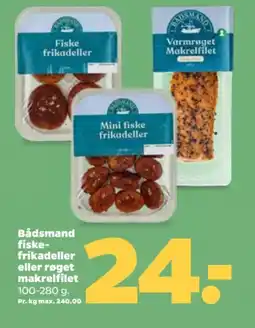 Netto Bådsmand fiske- frikadeller eller røget makrelfilet tilbud