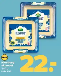 Netto Arla Klovborg skiveost tilbud