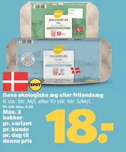 Netto Dava økologiske æg eller frilandsæg tilbud