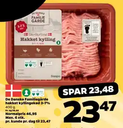 Netto De Danske Familiegårde hakket kyllingekød 3-7% tilbud