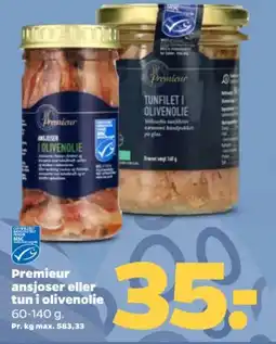 Netto Premieur ansjoser eller tun i olivenolie tilbud