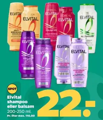 Netto Elvital shampoo eller balsam tilbud