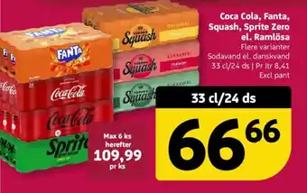 Løvbjerg Coca Cola, Fanta, Squash, Sprite Zero el. Ramlösa tilbud