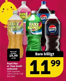 Løvbjerg Pepsi Max el. Faxe Kondi sodavand tilbud