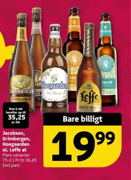 Løvbjerg Jacobsen, Grimbergen, Hoegaarden el. Leffe øl tilbud