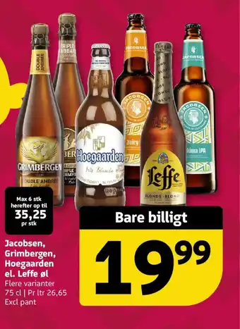 Løvbjerg Jacobsen, Grimbergen, Hoegaarden el. Leffe øl tilbud