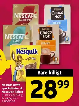 Løvbjerg Nescafé kaffe specialiteter el. Nesquick kakao tilbud