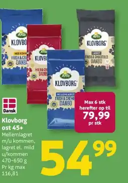 Løvbjerg Arla Klovborg ost 45+ tilbud