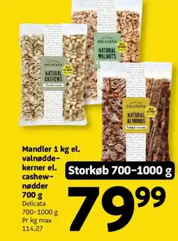 Løvbjerg Delicata Mandler el. valnødde- kerner el. cashew- nødder tilbud