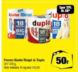 Calle Ferrero Kinder Riegel el. Duplo tilbud
