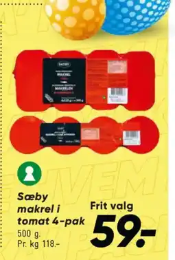 Bilka Sæby makrel i tomat 4-pak tilbud