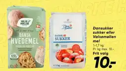 Bilka Dansukker sukker eller Valsemøllen mel tilbud