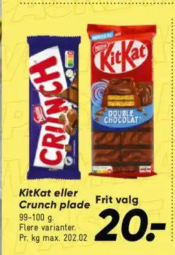 Bilka KitKat eller Crunch plade tilbud