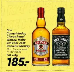 Bilka Don Conquistador, Chivas Regal Whisky, Malfy Gin eller Jack Daniel's Whiskey tilbud