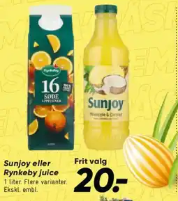 Bilka Sunjoy eller Rynkeby juice tilbud