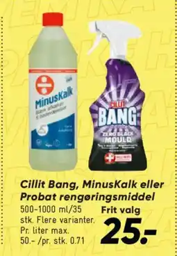 Bilka Cillit Bang, MinusKalk eller Probat rengøringsmiddel tilbud