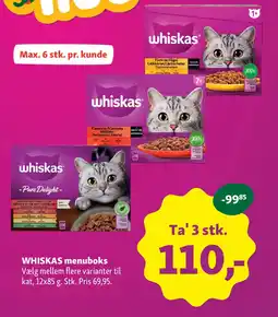 Maxi Zoo WHISKAS menuboks tilbud