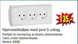 Harald Nyborg Hjørnestikdåse med jord 3 udtag tilbud