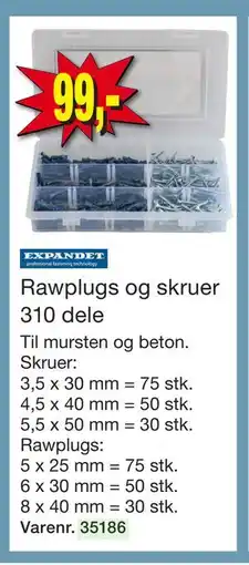 Harald Nyborg Rawplugs og skruer 310 dele tilbud