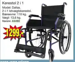 Harald Nyborg Kørestol 2 i 1 tilbud