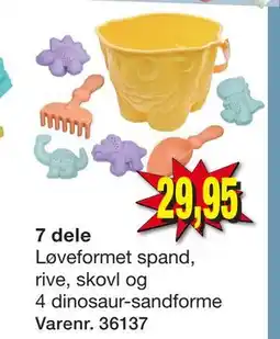 Harald Nyborg Løveformet spand, rive, skovl og 4 dinosaur-sandforme tilbud