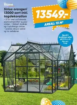 Bilka Vitavia Sirius orangeri / drivhus tilbud