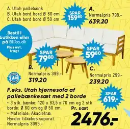 Bilka Utah hjørnesofa af pallebænkesæt tilbud