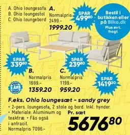 Bilka Ohio loungesofa - sandy grey tilbud