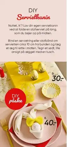 Bilka Servietdekoration (DIY) — fad og servietringe tilbud