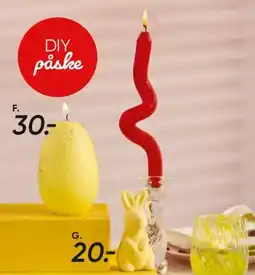 Bilka Bøjede lys / Ægelys og kanin (DIY) tilbud